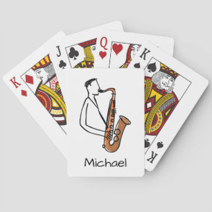 Personalized Name Saxophone Player – Music Lover Poker Cards