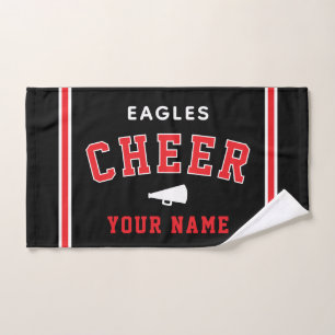 Personalized Name & School Cheer Towel, Team Gift Hand Towel