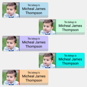 Personalized Name School Photo Kids' Labels