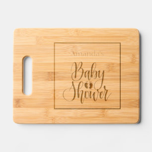 Personalized NAME Script Baby Feet Shower Engraved Cutting Board