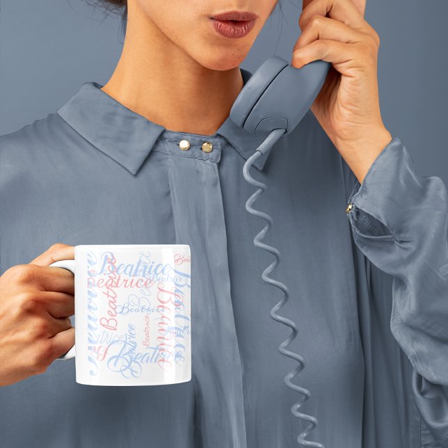 personalized name script font style, typography coffee mug (Creator Uploaded)