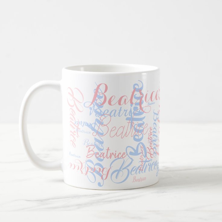 personalized name script font style, typography coffee mug | Zazzle