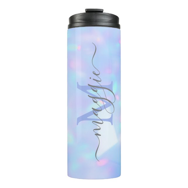 Personalized Name Script Monogram Thermal Tumbler (Front)