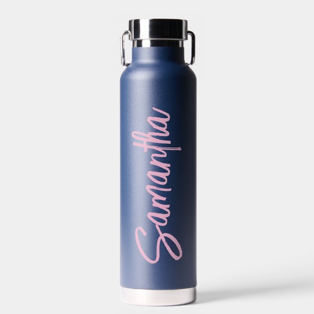 Personalized Name Script Typography Simple  Water Bottle (Front)