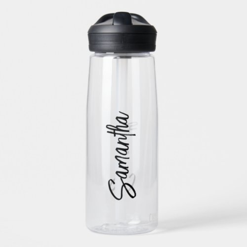 Personalized Name Script Typography Simple Water Bottle