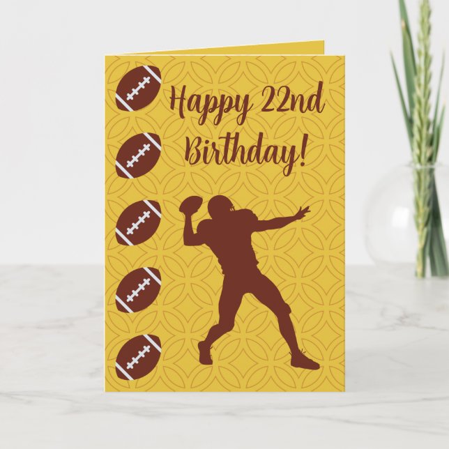 Personalized Name Sentiment Sport Football Card (Front)