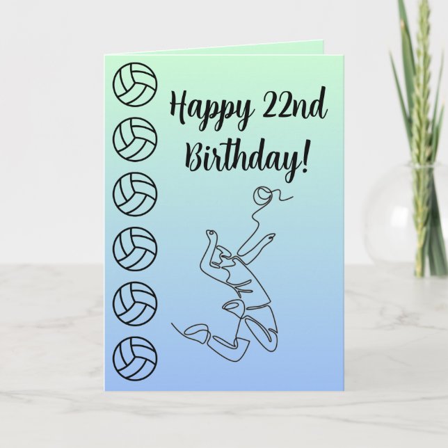 Personalized Name Sentiment Sport Theme Volleyball Card (Front)