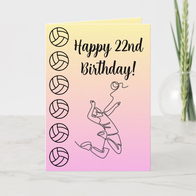 Personalized Name Sentiment Sport Theme Volleyball Card (Front)