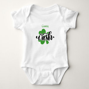 Personalized Name Shamrock Irish St Patricks Baby Baby Bodysuit