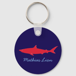 personalized name shark keychain