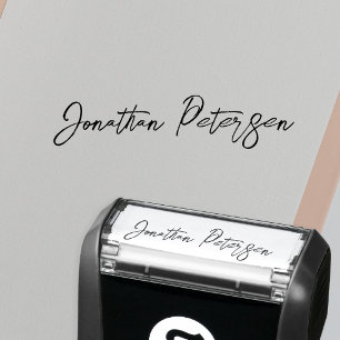 Personalized name signature script self-inking stamp