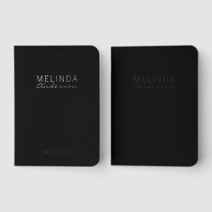 Personalized Name Silver Foil Pocket Notebook Set