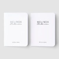 Personalized Name Silver Foil Pocket Notebook Set