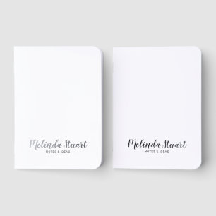 Personalized Name Silver Pocket Notebook Set