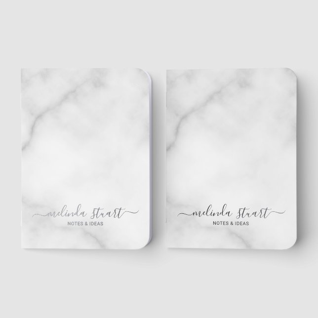 Personalized Name Silver Pocket Notebook Set (Front)