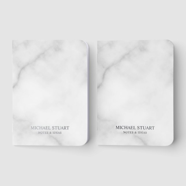 Personalized Name Silver Pocket Notebook Set (Front)