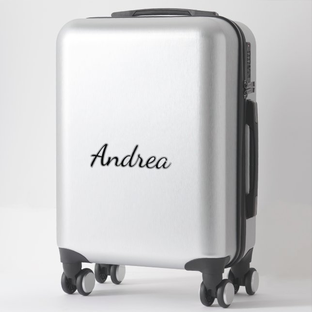 Personalized Name Simple Black White Custom Simple Sticker (Suitcase)