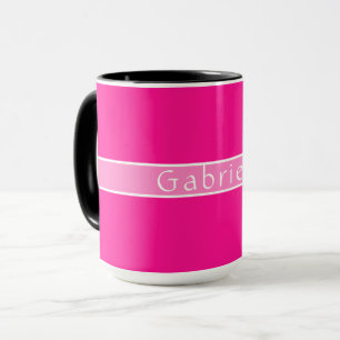 Personalized Name Simple Hot Pink Mug