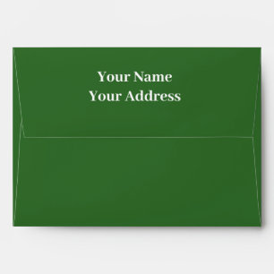 Personalized Name Simple Modern Dark Green Wedding Envelope