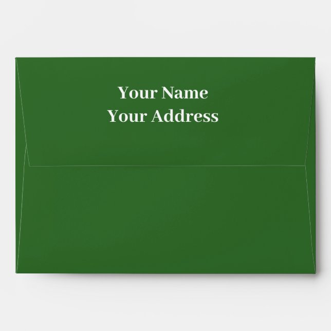 Personalized Name Simple Modern Dark Green Wedding Envelope (Back (Top Flap))
