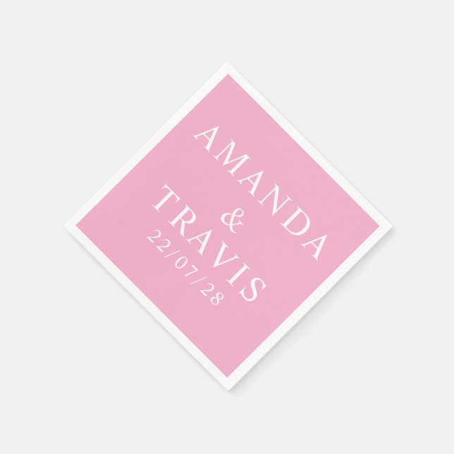 Personalized Name Simple Modern Minimal Wedding   Napkins (Corner)