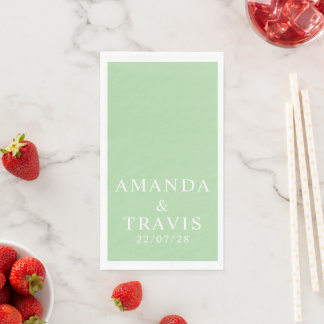 Personalized Name Simple Modern Minimal Wedding  Paper Guest Towels