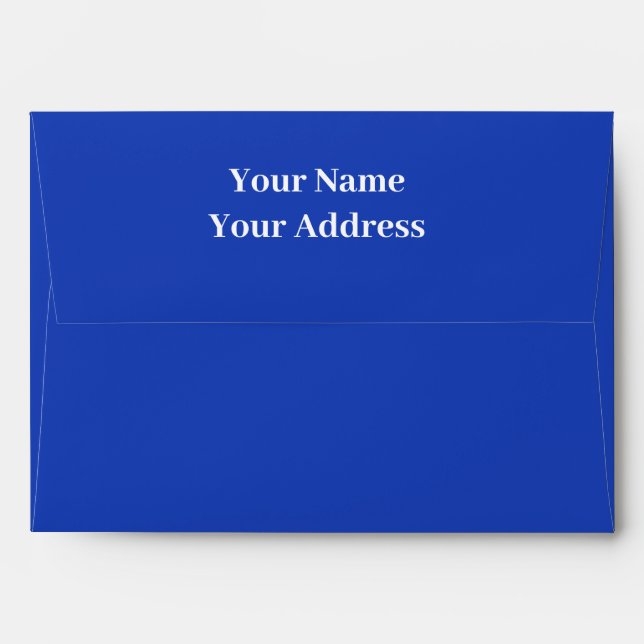 Personalized Name Simple Modern Navy blue Wedding Envelope (Back (Top Flap))