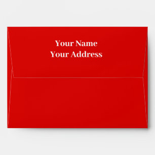 Personalized Name Simple Modern Red Colour Wedding Envelope