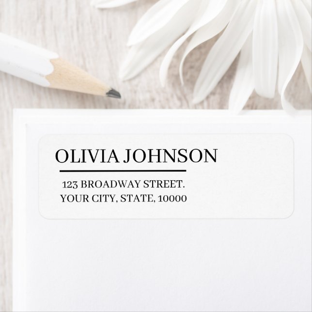 Personalized Name Simple Modern Return Address Label (Insitu)