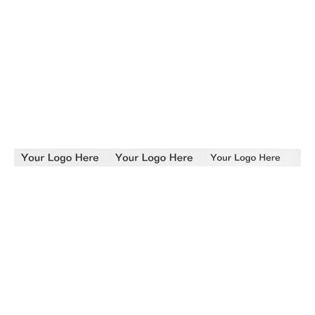 Personalized Name Simple Modern Your Logo White  Grosgrain Ribbon (Front)