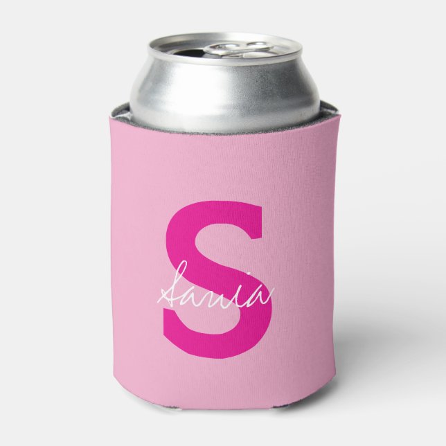 PERSONALIZED NAME SIMPLE STYLISH MODERN MONOGRAM CAN COOLER (Can Front)