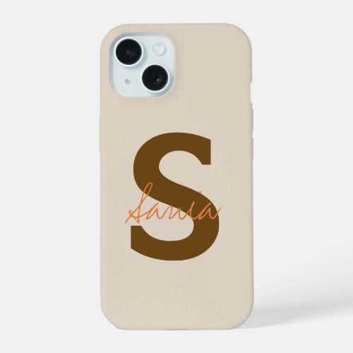 PERSONALIZED NAME SIMPLE STYLISH MODERN MONOGRAM iPhone 15 CASE