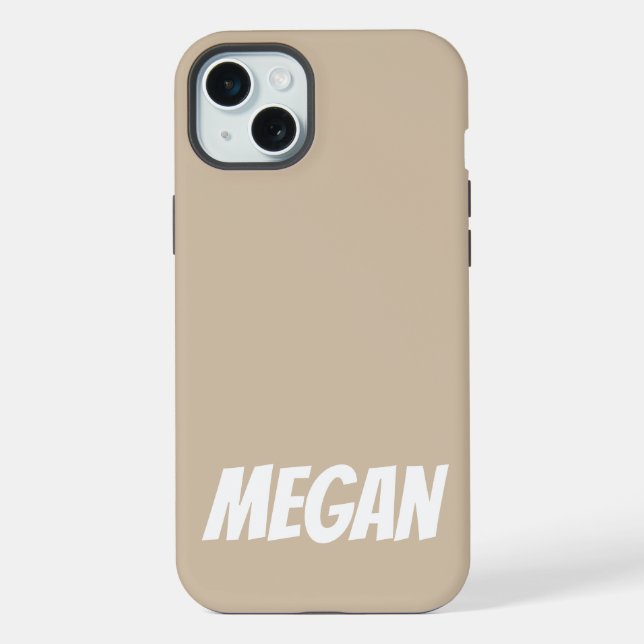 Personalized Name Simple Stylish Modern Monogram  iPhone Case (Back)