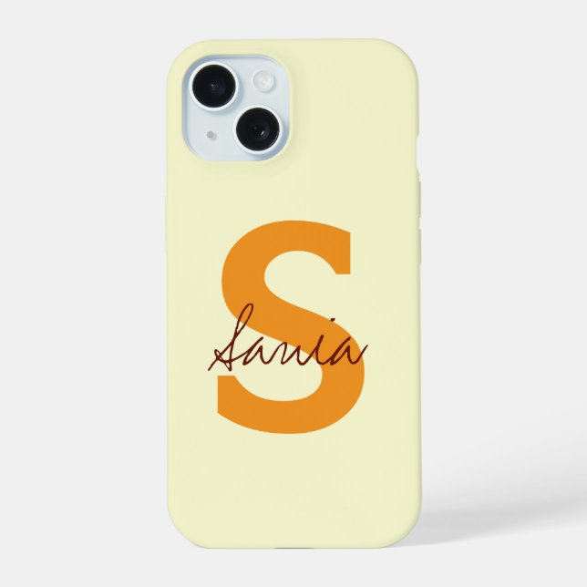 PERSONALIZED NAME SIMPLE STYLISH MODERN MONOGRAM IPHONE CASE (Back)