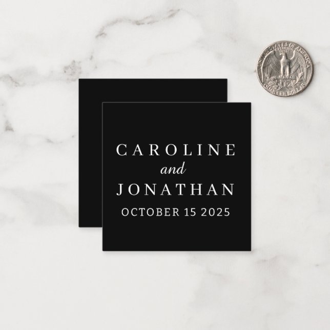 Personalized Name Simple Stylish Modern Wedding  Note Card (Front/Back In Situ)