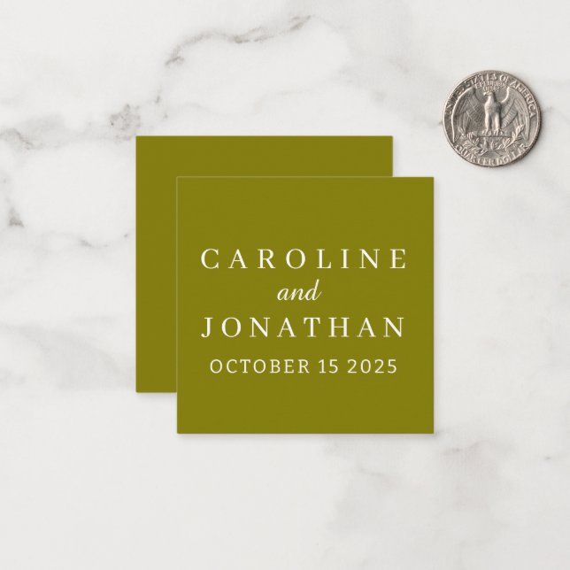 Personalized Name Simple Stylish Modern Wedding  Note Card (Front/Back In Situ)