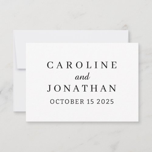 Personalized Name Simple Stylish Modern Wedding Thank You Card