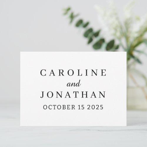 Personalized Name Simple Stylish Modern Wedding Thank You Card