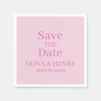 PERSONALIZED NAME SIMPLE STYLISH SAVE THE DATE NAPKINS