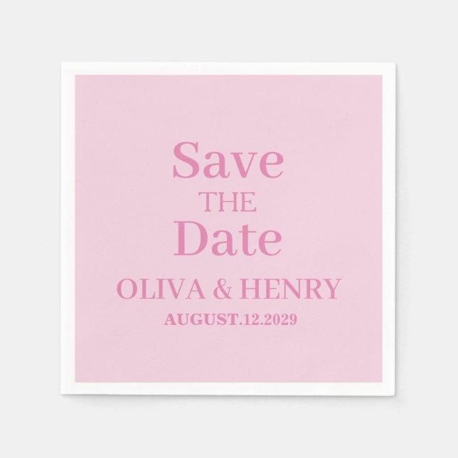 PERSONALIZED NAME SIMPLE STYLISH SAVE THE DATE NAPKINS (Front)