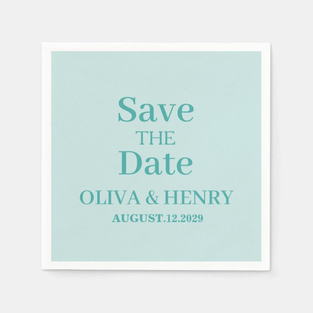 PERSONALIZED NAME SIMPLE STYLISH SAVE THE DATE NAPKINS (Front)