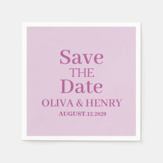 PERSONALIZED NAME SIMPLE STYLISH SAVE THE DATE NAPKINS