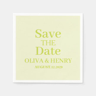 PERSONALIZED NAME SIMPLE STYLISH SAVE THE DATE NAPKINS