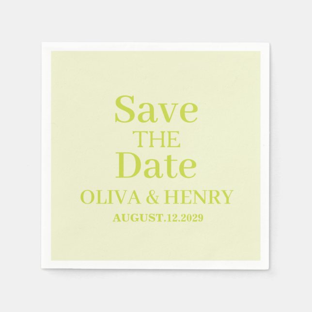 PERSONALIZED NAME SIMPLE STYLISH SAVE THE DATE NAPKINS (Front)