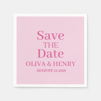 PERSONALIZED NAME SIMPLE STYLISH SAVE THE DATE NAPKINS