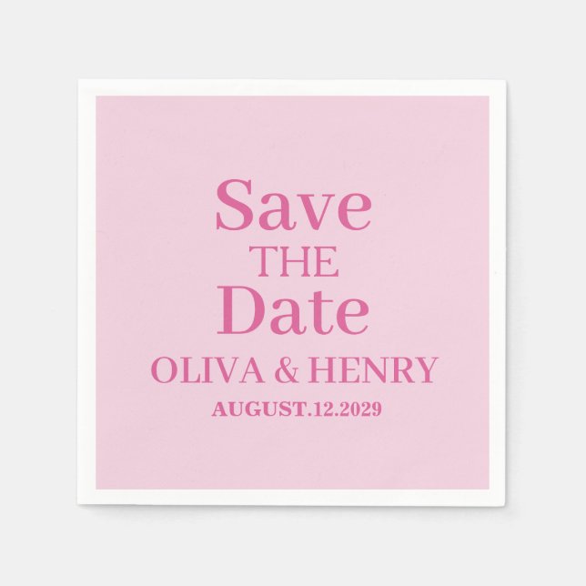 PERSONALIZED NAME SIMPLE STYLISH SAVE THE DATE NAPKINS (Front)