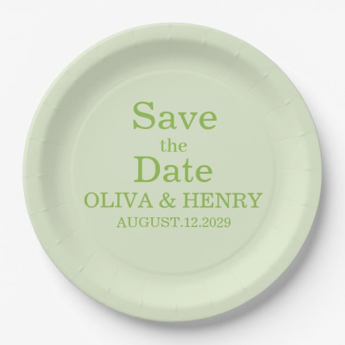 PERSONALIZED NAME SIMPLE STYLISH SAVE THE DATE PAPER PLATES