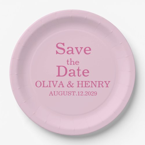 PERSONALIZED NAME SIMPLE STYLISH SAVE THE DATE PAPER PLATES