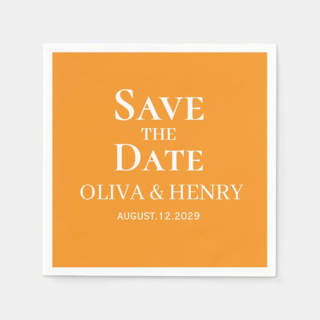 PERSONALIZED NAME SIMPLE STYLISH SAVE THE DATES NAPKINS (Front)