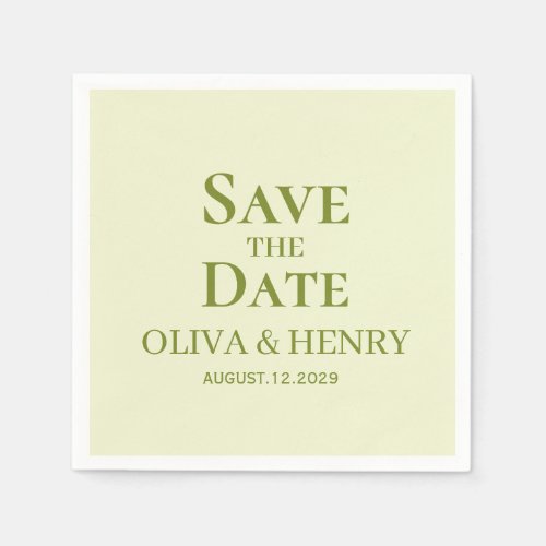 PERSONALIZED NAME SIMPLE STYLISH SAVE THE DATES NAPKINS